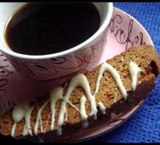 Almond and Lemon Biscotti Dipped in Chocolate